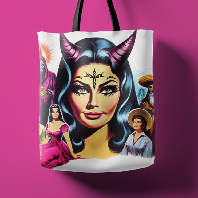 Tote Bag Vintage Devil Woman (Créateur téléchargé)