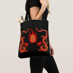 Tote Bag Vintage Dragon Holiday rouge et noir