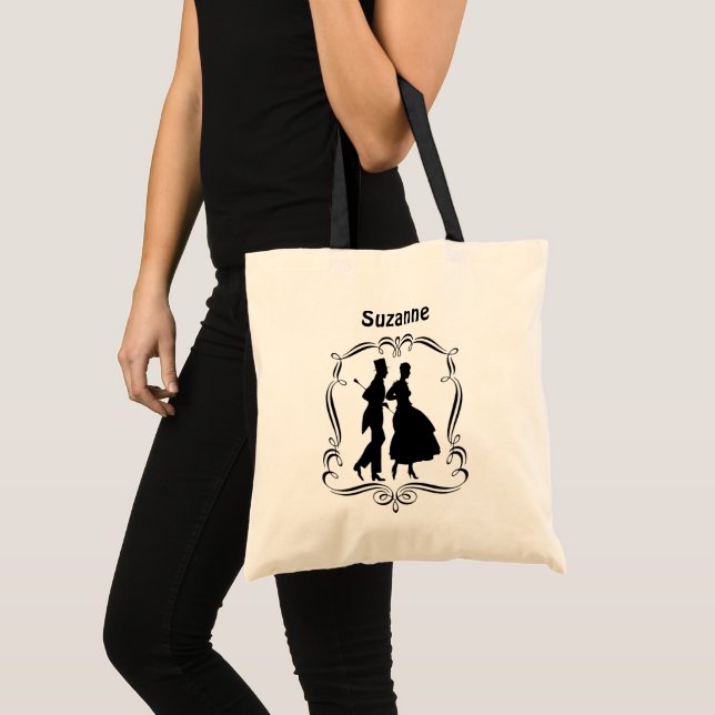 Tote Bag Vintage Elegant Homme Femme Silhouette Personnalis (Devant (produit))