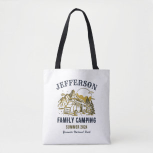 Tote Bag Vintage Extérieur Famille Retrouvailles Camping Vo