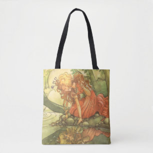 Tote Bag Vintage Fairy Tale, Frog Prince Princesse par Pond