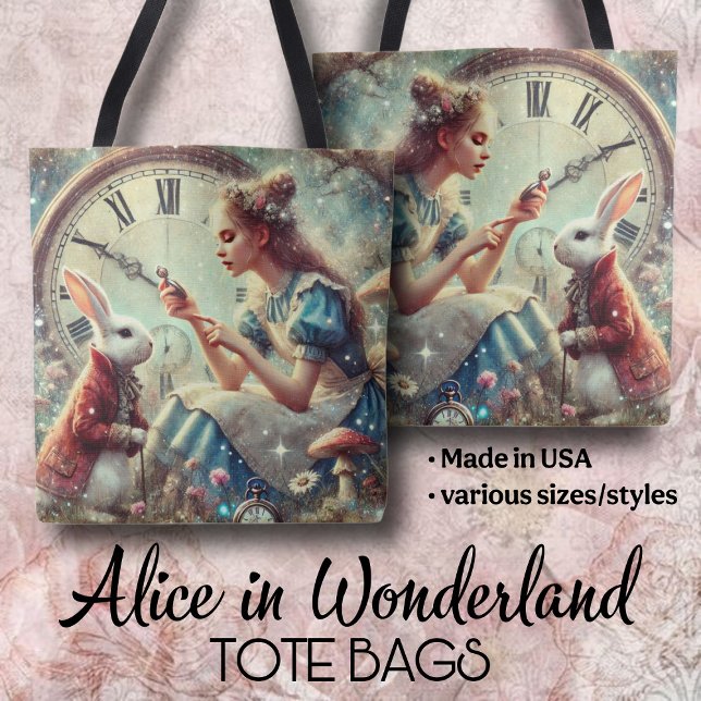 Tote Bag Vintage Fairytale Alice In Wonderland (Créateur téléchargé)