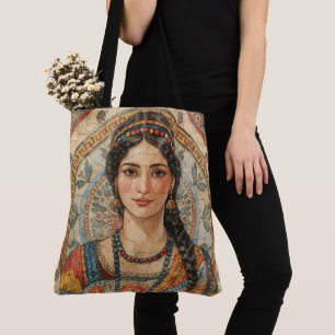 Tote Bag Vintage, Femmes de la Grèce Antique Style, Mosaïqu