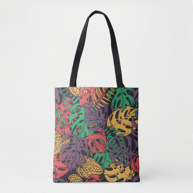Tote Bag Vintage fleurs tropicales sans couture motif (Devant)