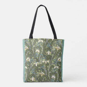Tote Bag Vintage Floral Art Nouveau Fleurs de neige
