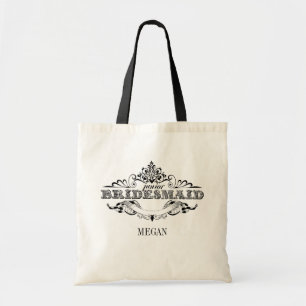 Tote Bag Vintage Frame Jr. Bridesmaid Mariage de la fête nu