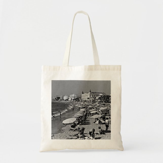 Tote Bag Vintage France Cannes la plage (Devant)