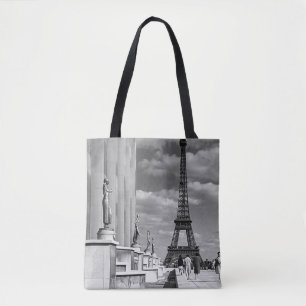 Tote Bag Vintage France Paris Tour Eiffel Palais Chaillot