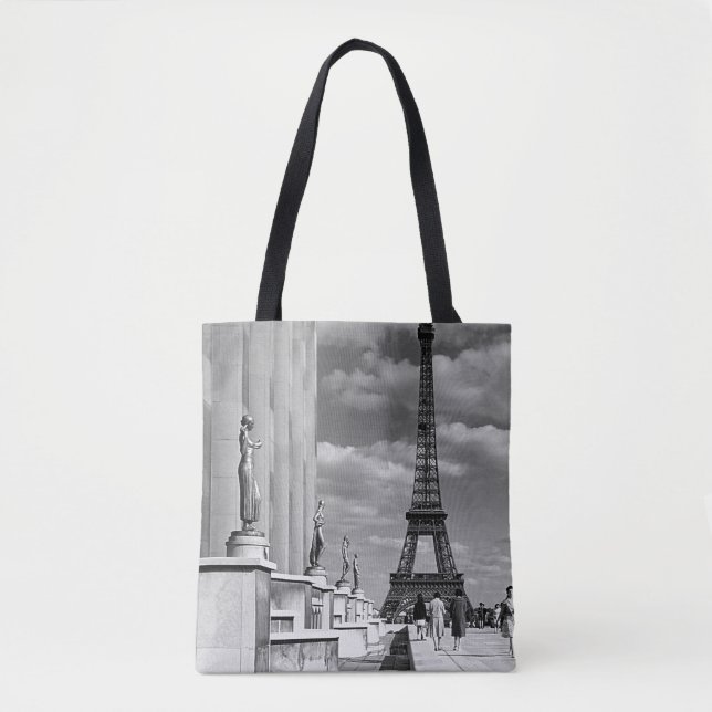 Tote Bag Vintage France Paris Tour Eiffel Palais Chaillot (Devant)