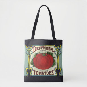 Tote Bag Vintage Fruit Crate Étiquette Art, Defender Tomate