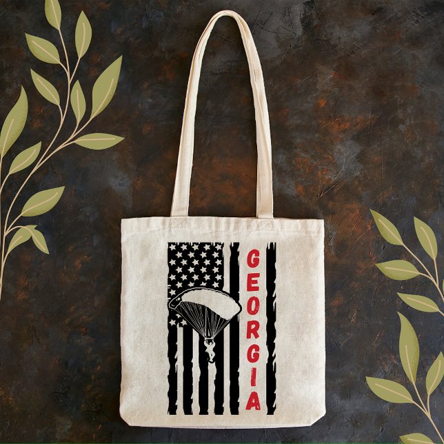 Tote Bag Vintage Géorgie Parapente Skydiving Parachute (Créateur téléchargé)