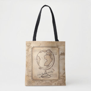 Tote Bag Vintage Globe. Géographie et histoire Cadeau de l'
