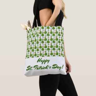 Tote Bag Vintage Gold Green Scottish Girl St.Patrick's Day