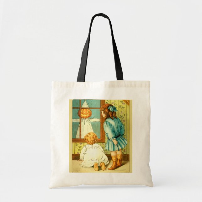 Tote Bag Vintage Halloween Trick ou traitement (Devant)