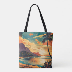 Tote Bag Vintage Hawaii Beach
