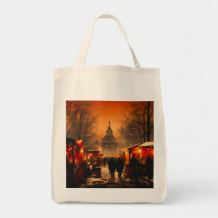 Tote Bag Vintage hiver Snowy Marché de Noël