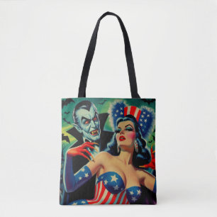 Tote Bag Vintage horreur vampire fille