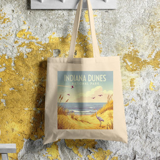 Tote Bag Vintage Indiana Dunes National Park