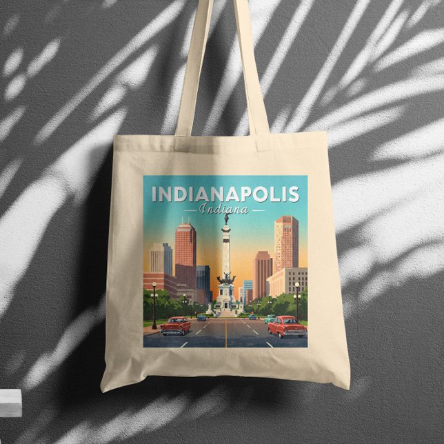 Tote Bag Vintage Indianapolis Indiana (Créateur téléchargé)