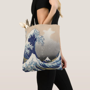 Tote Bag vintage japonais art paysage océanique grande vagu