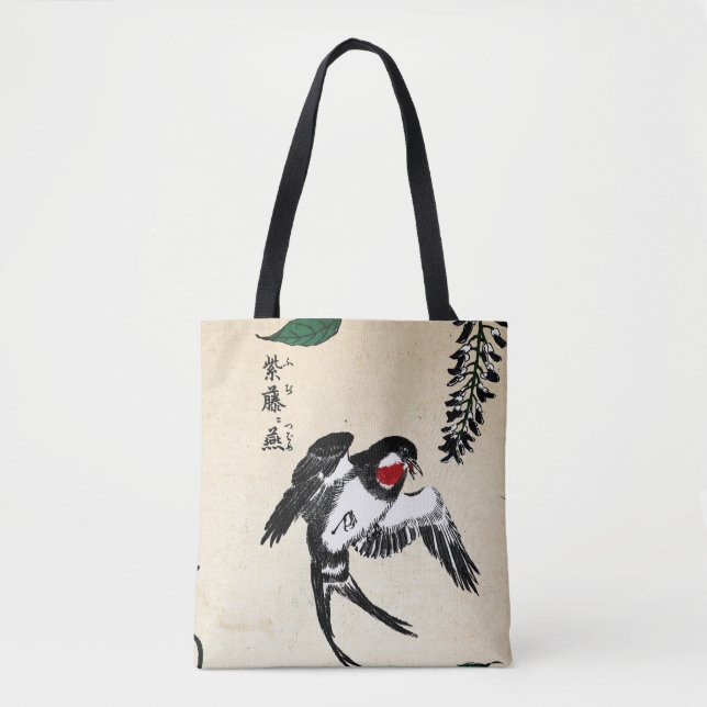 Tote Bag Vintage japonais Bird et Wisteria (Devant)