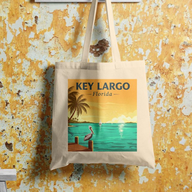 Tote Bag Vintage Key Largo Floride (Créateur téléchargé)