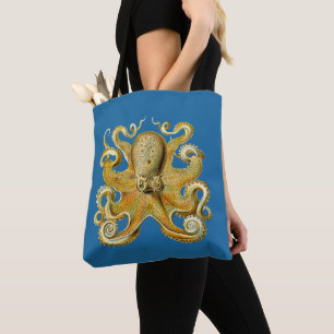 Tote Bag Vintage Kraken, Octopus Gamochonia, Ernst Haeckel