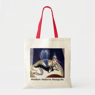 Tote Bag Vintage Madame Malaria Mosquito