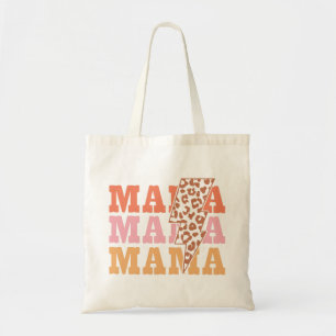 Tote Bag Vintage Mama Leopard Motif