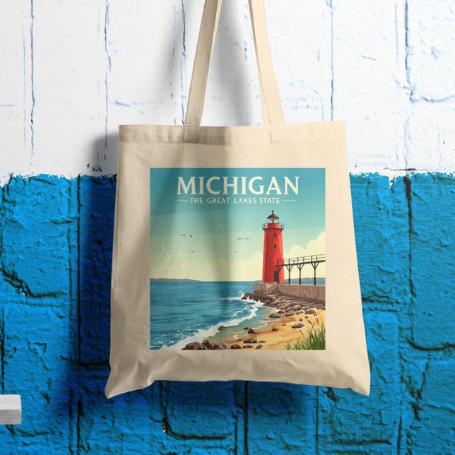 Tote Bag Vintage Michigan (Créateur téléchargé)