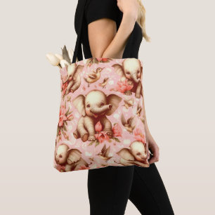 Tote Bag Vintage mignonne bébé éléphant Motif