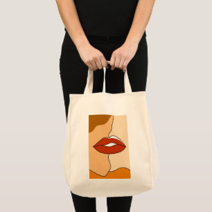 Tote Bag Vintage minimaliste Couple de baiser Abstrait