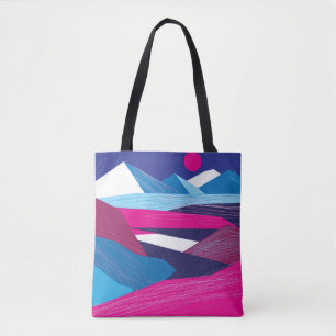 Tote Bag Vintage montagnes et paysage avec