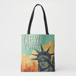 Tote Bag Vintage NEW YORK Skyline Statue de la Liberté
