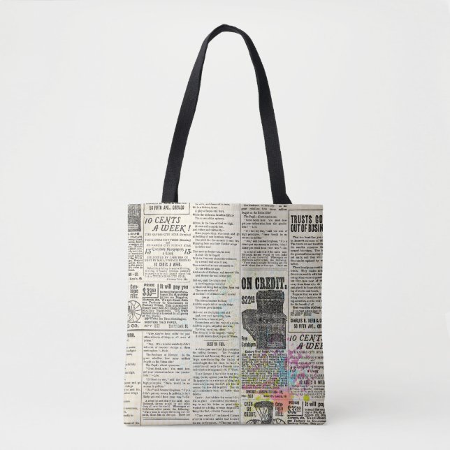 Tote Bag Vintage newspaper advertising (Devant)