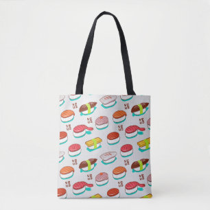 Tote Bag Vintage nigiri sushi, motif doodé