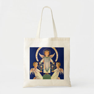 Tote Bag Vintage Noël, anges scandinaves Santa Lucia