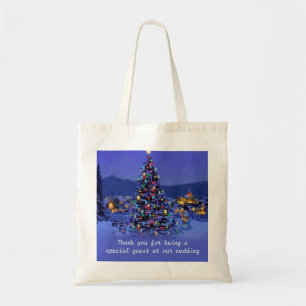 Tote Bag Vintage Noël arbre de Noël service de mariage