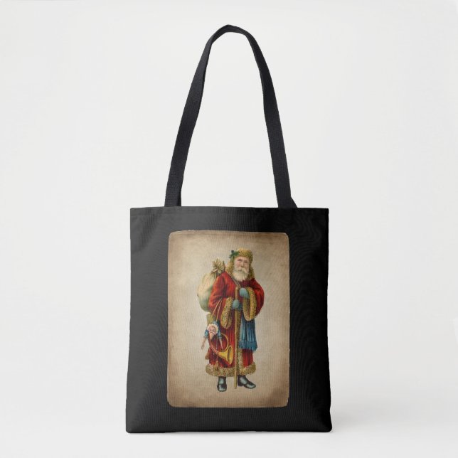 Tote Bag Vintage Noël Vieux Monde Père Noël (Devant)