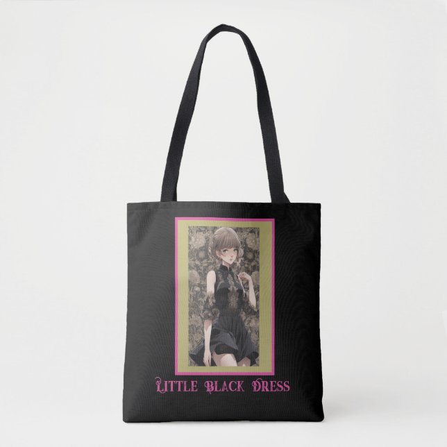 Tote Bag Vintage noir vêtement LBD (Devant)