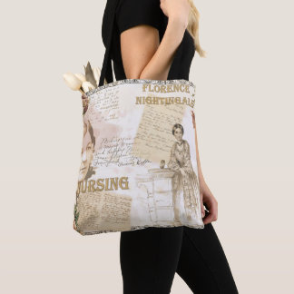 Tote Bag Vintage Nursing Florence Nightingale Texte graphiq