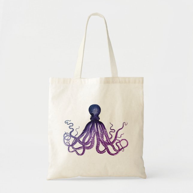 Tote Bag Vintage Octopus Sealife  (Devant)