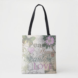 Tote Bag Vintage Peace Home Belle Amour