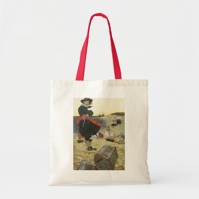 Tote Bag Vintage Pirates, William Kidd Burning Treasure (Devant)