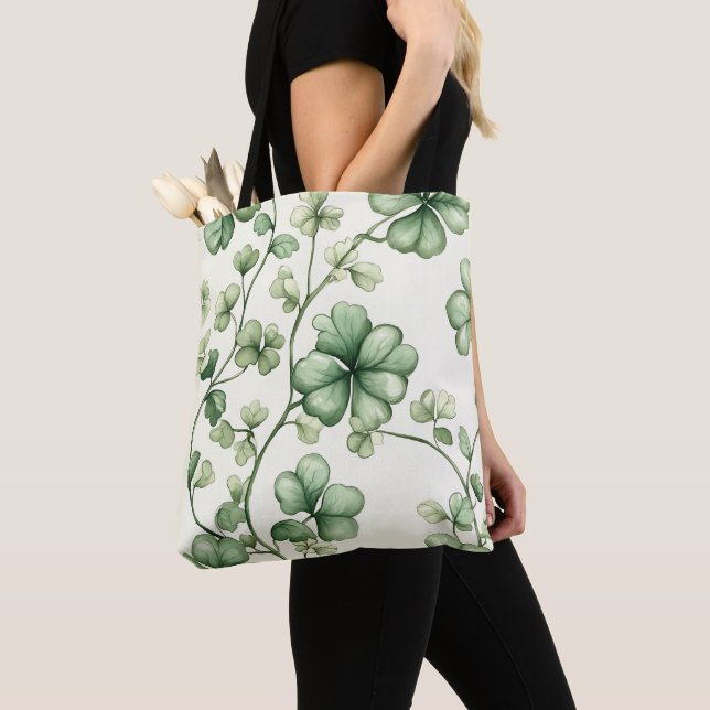 TOTE BAG VINTAGE REGARDER SHAMROCKS CELTIQUES IRLANDAIS (De près)