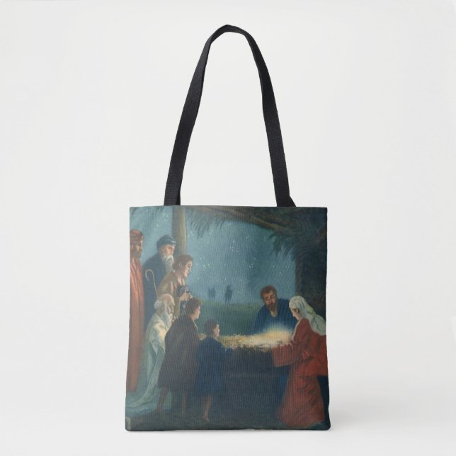 Tote Bag Vintage Religion, Adoration des Bergers (Devant)