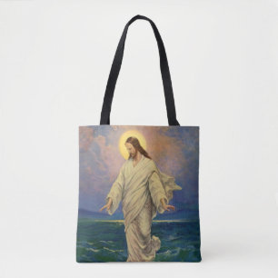 Tote Bag Vintage Religion, Jésus-Christ marche sur l'eau