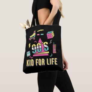 Tote Bag Vintage Retro 90's Kid For Life 1990s 90s