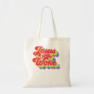 Tote Bag Vintage Retro Christian Ally Pride Rainbow Jesus W