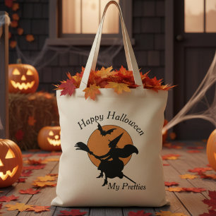 Tote Bag Vintage Retro Happy Halloween Ma jolie sorcière